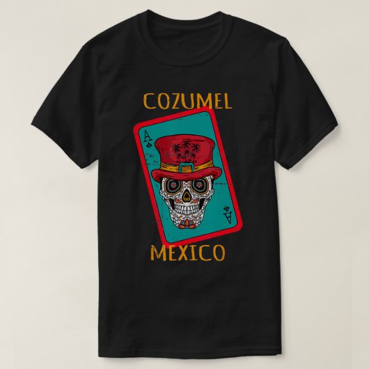 コズメルメキシコシュガースカルエースオブスペード土産 Tシャツ (デザイン正面)