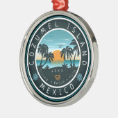 コズメルメキシコスキューバダイビングサンセットサミナリー80s メタルオーナメント (左)