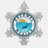 コズメルメキシコダイビングトラベルバケーションサミナリー スノーフレークピューターオーナメント (正面)