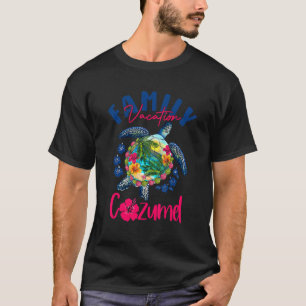 コズメルメキシコバケーションシーブルータートルマッチングF Tシャツ