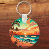 コズメルメキシコパームツリーヴィンテージトラベル土産 キーホルダー (正面)