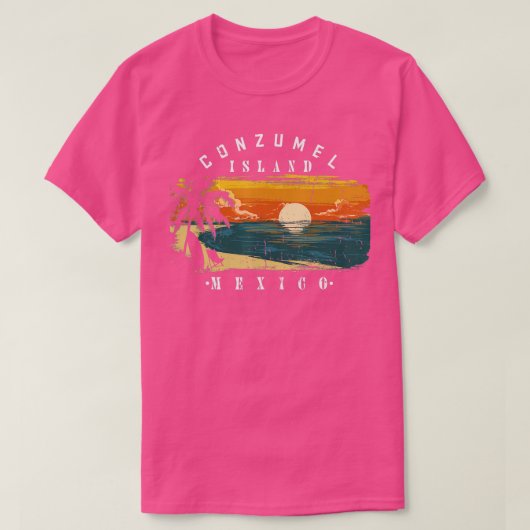 コズメルメキシコビーチカッコいいレトロ動揺して2 Tシャツ (デザイン正面)