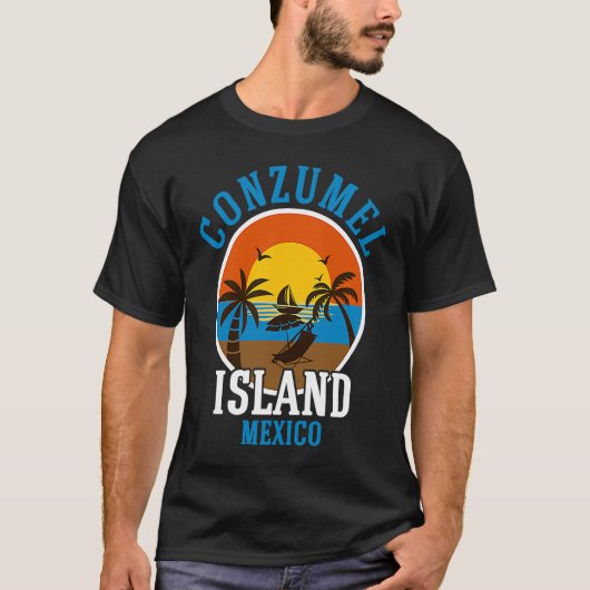 コズメルメキシコビーチレトロカッコいいグ動揺してラフ Tシャツ (正面)