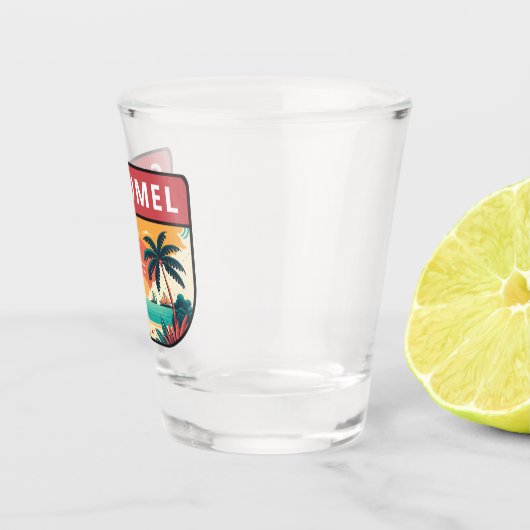 コズメルメキシコレトロエンブレム ショットグラス (右)
