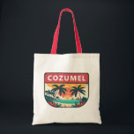 コズメルメキシコレトロエンブレム トートバッグ<br><div class="desc">Cozumelベクトルアートデザイン。海に浮かぶメキシカリブのコの島で人気がある、スキューバダイビングで有名なクルーズ船の港。</div>
