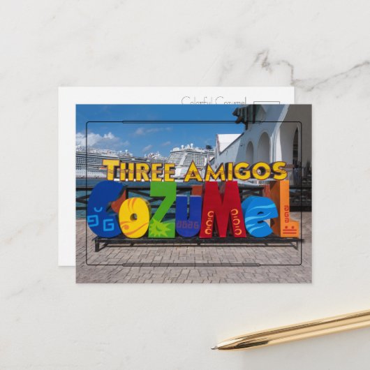 コズメ鮮やかル看板はがき ポストカード (正面/裏面インサイチュ)