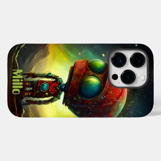 コズモダンスエイリアン星雲の旅モノグラムの行 Case-Mate iPhoneケース (裏面 (横))