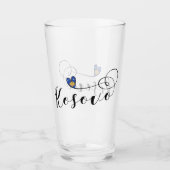 コソボの旗のハート、私はKosovarコソボを愛します タンブラーグラス (正面)