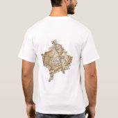 コソボの旗+地図+テキストTシャツ Tシャツ (裏面)