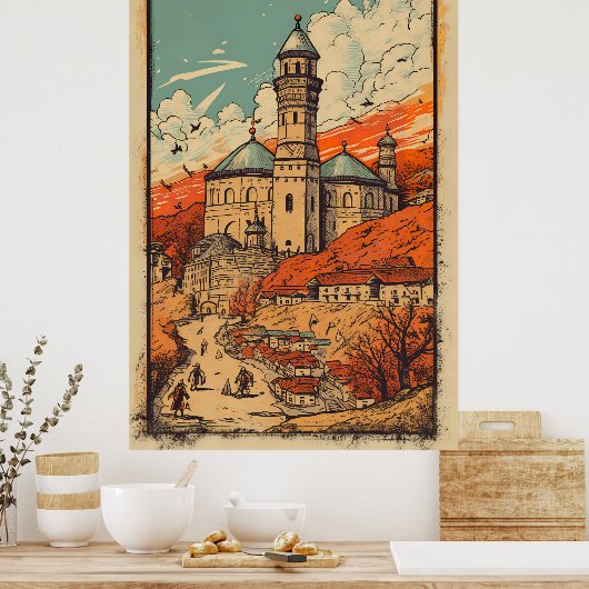 コソボを発表：ヴィンテージ旅行の冒険 ポスター (キッチン)