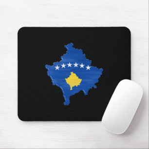 コソボ国旗と地図 マウスパッド