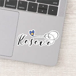 コソボ国旗のハート、私はコソボ大好き、コソバール シール