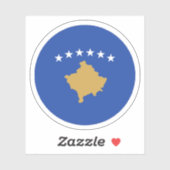 コソボ国旗の丸いシール シール (シート)