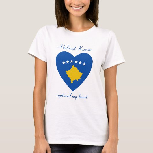 コソボ国旗スイートハートTシャツ Tシャツ (正面)