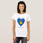 コソボ国旗スイートハートTシャツ Tシャツ (正面フル)