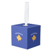 コソボ国旗 キューブオーナメント (正面アングル)