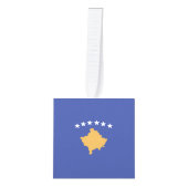 コソボ国旗 キューブオーナメント (正面)