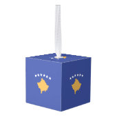 コソボ国旗 キューブオーナメント (裏面アングル)