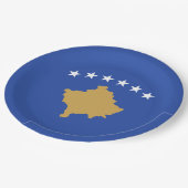 コソボ国旗 ペーパープレート (アングル)