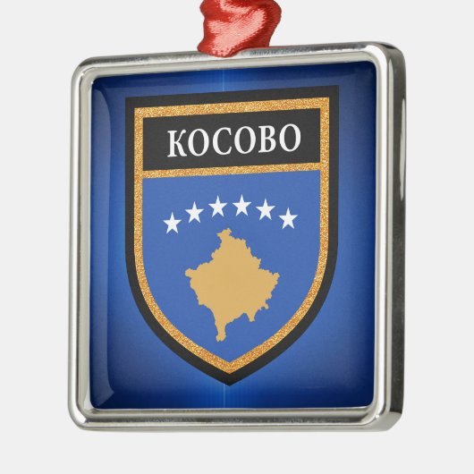 コソボ国旗 メタルオーナメント (左)