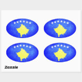 コソボ国旗 楕円形シール (シート)