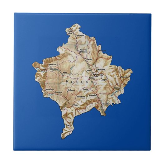 コソボ地図タイル タイル (正面)