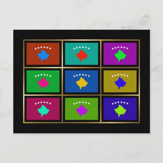 コソボ多色旗はがき ポストカード (正面)