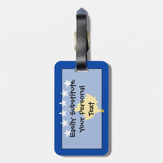 コソボ簡単ID個人の国旗 ラゲッジタグ (裏面縦)