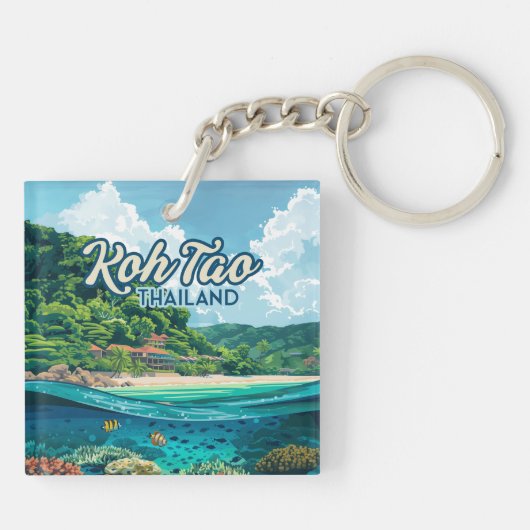 コタオタイランドアジアスキューバダイビングビーチアイランド キーホルダー (裏面)