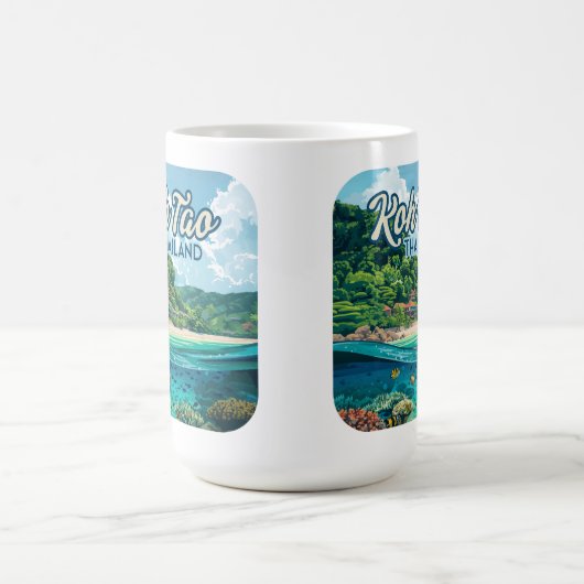 コタオタイランドアジアスキューバダイビングビーチアイランド コーヒーマグカップ (中央)