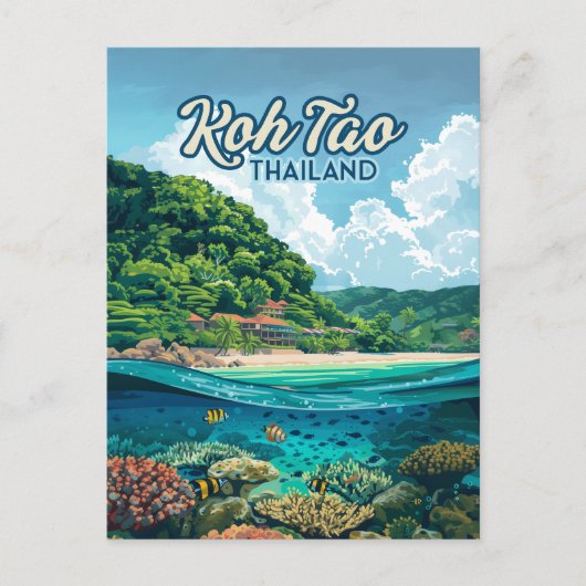 コタオタイランドアジアスキューバダイビングビーチアイランド ポストカード (正面)