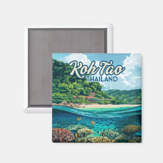 コタオタイランドアジアスキューバダイビングビーチアイランド マグネット (正面/裏面)