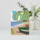 コタオタイランドヴィンテージ旅行ポスター ポストカード (スタンド正面)