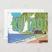 コタオタイランドヴィンテージ旅行ポスター ポストカード (正面/裏面)