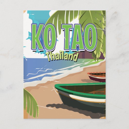 コタオ タイ ビンテージ 旅行 ポスター ポストカード (正面)