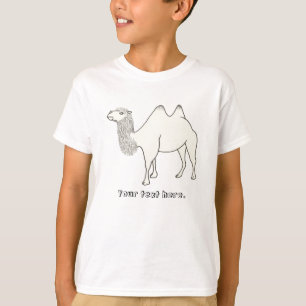 コダテのラクダのイラスト(2こぶ付き)あなたのテキスト Tシャツ
