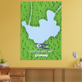 コチェルシー湖、ドイツの地図 キャンバスプリント (インサイチュ (リビング))