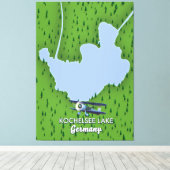 コチェルシー湖、ドイツの地図 キャンバスプリント (インサイチュ (ウッドフロア))