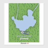 コチェルシー湖、ドイツの地図 シール (シート)