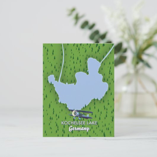 コチェルシー湖、ドイツの地図 ポストカード (スタンド正面)
