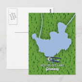 コチェルシー湖、ドイツの地図 ポストカード (正面/裏面)