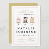 コチュール ケーキ ブライズ シャワー 招待状 - ゴールド (正面/裏面)