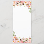 コチョウのブッシュピンクとゴールドの結婚式メニューカード メニュー (裏面)