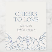 コチョウの庭でのブライズシャワー「愛に乾杯」 ワインラベル (シングルラベル)