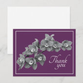 コチョウの花のブラック/ホワイトのムーブの背景 サンキュー ポストカード (正面/裏面)