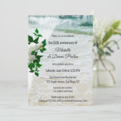 コチョウランのビーチとレースのアニバーサリー パーティー 招待状 (スタンド正面)