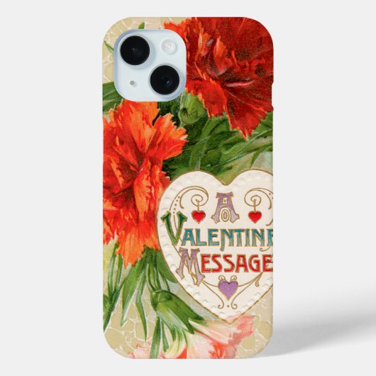 コチョウランの花、ヴィンテージのバレンタインデーのメッセージ Case-Mate iPhoneケース (裏面)