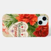 コチョウランの花、ヴィンテージのバレンタインデーのメッセージ Case-Mate iPhoneケース (裏面 (横))