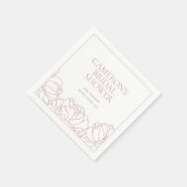 コチョウラン ガーデン ダスティ ローズ フラワーブライダルシャワー スタンダードカクテルナプキン (角)