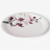コチョウラン 花 ピンク & ホワイト ウェディング ペーパープレート (アングル)